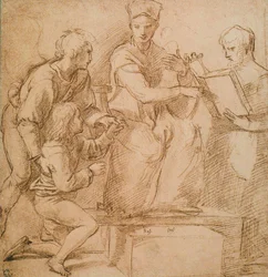 Four Figures (Madonna and Child?)